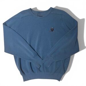 Polo Ralph Lauren Vintage Blue Cotton Knit Crewneck Sweater